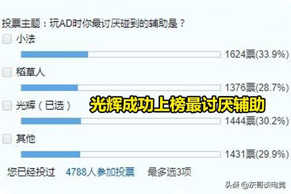 LOL最烦人辅助位排行榜：光辉辅助太烦人！